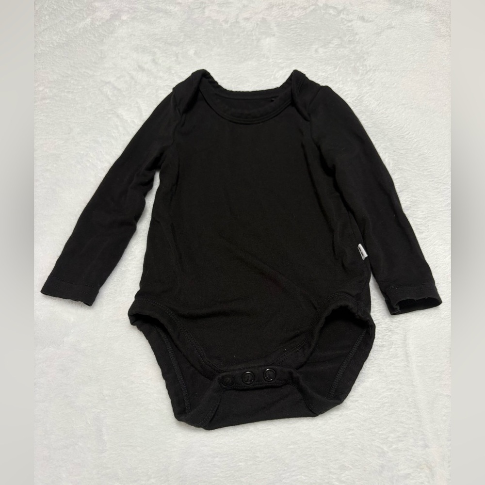 Little Sleepies Black Bodysuit 0-3M Bamboo Long Sleeve EUC